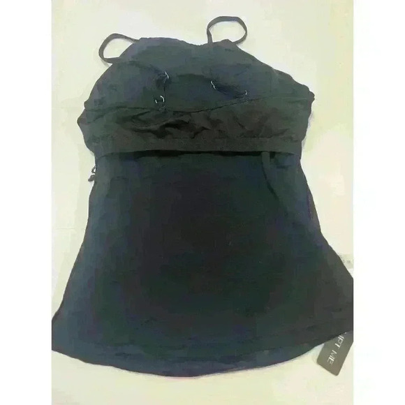 Tempt Me High Neck Adjustable Tunnel Straps Tankini Top Black NWT Size S - Picture 6 of 7